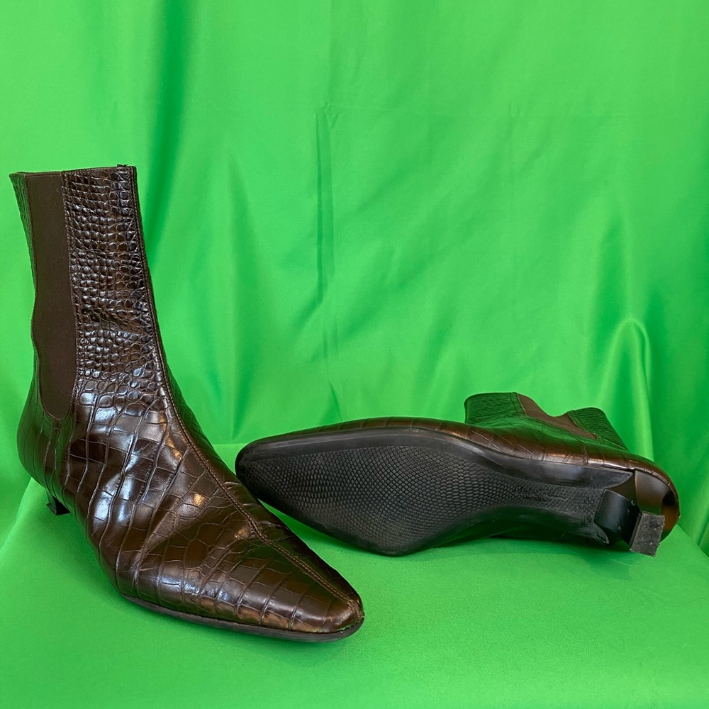 Salvatore Ferragamo Croc Boots Size 6.5B - Picture 3 of 4